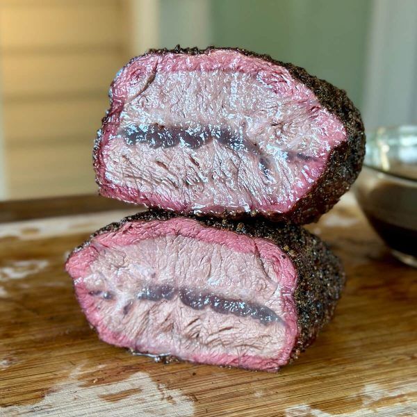 Smoked flat iron, sliced